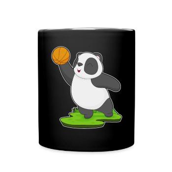 Panda Basketball Player Basketball - Full Colour Mug - black - Front