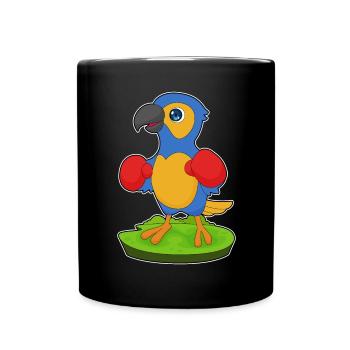 Parrot Boxer Boxing Gloves Boxing - Full Colour Mug - black - Front