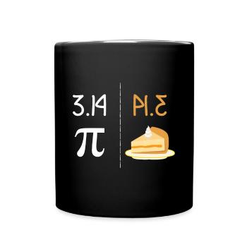 Lustiges PI Spiegelbild von 3.14 ist PIE Thanksgivingm - Tasse einfarbig - Schwarz - Vorne
