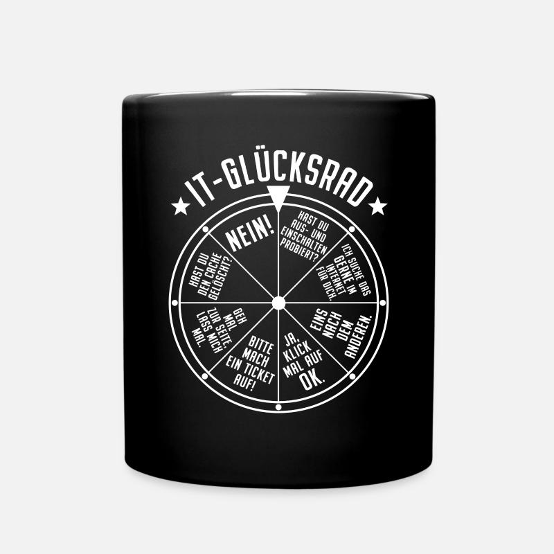 IT Support Glücksrad Service Desk IT Helpdesk Nerd - Tasse einfarbig - Schwarz