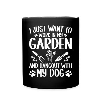 Gärtner Hundebesitzer Hund Outfit für Garten - Tasse einfarbig - Schwarz - Vorne