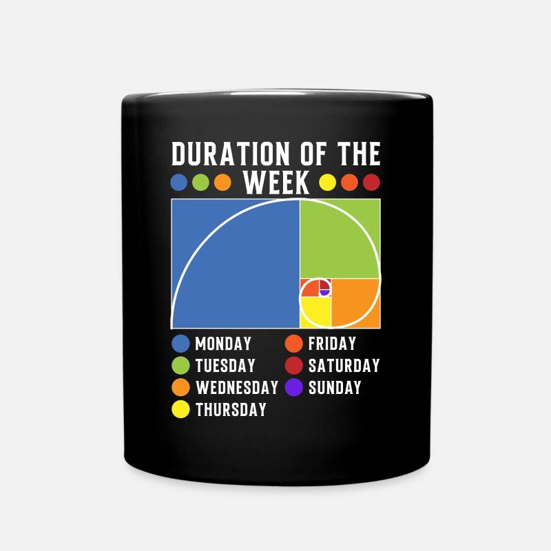 Funny Golden Fibonacci Number Cut - Full Colour Mug - black