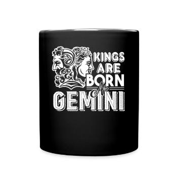 Gemini Kings Are Born As Gemini - Full Colour Mug - black - Front