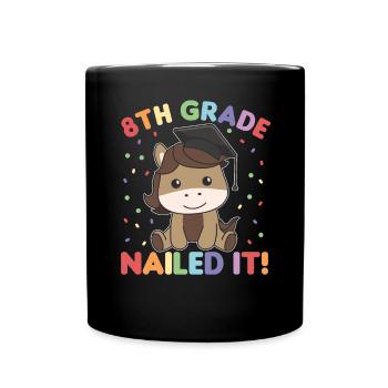 Les enfants de 8e année ont réussi la remise des diplômes des chevaux - Mug uni - noir - Devant