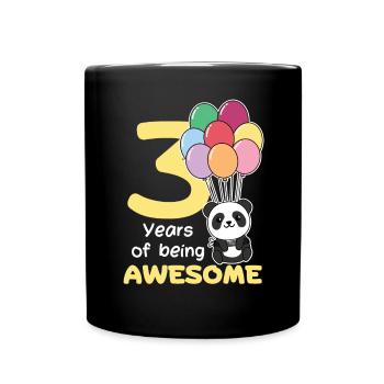 Panda pour les enfants de trois ans - Mug uni - noir - Devant