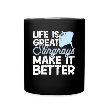 Stachelrochen Mantarochen Ozean Rochen - Tasse einfarbig - Schwarz - Vorne