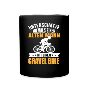 Gravelbike Gravel Gravelbikes Gravel Bike - Tasse einfarbig - Schwarz - Vorne