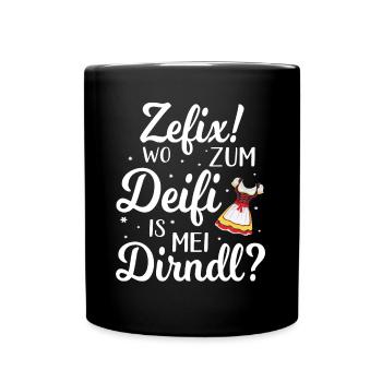 Volksfest Oktober Volksfest Sprüche - Tasse einfarbig - Schwarz - Vorne