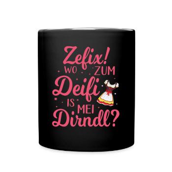 Volksfest Oktober Volksfest Sprüche - Tasse einfarbig - Schwarz - Vorne