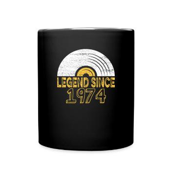 1974 Birthday Vinyl Legend since - Full Colour Mug - black - Front
