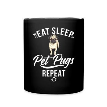 Pug Gifts for Pug Lovers - Full Colour Mug - black - Front