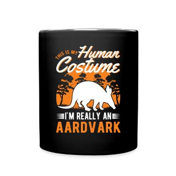 Erdferkel Human Costume Halloween Aardvark - Full Colour Mug - black - Front