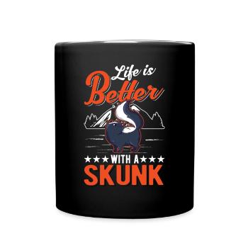 La vie est meilleure avec les mouffettes - Mug uni - noir - Devant