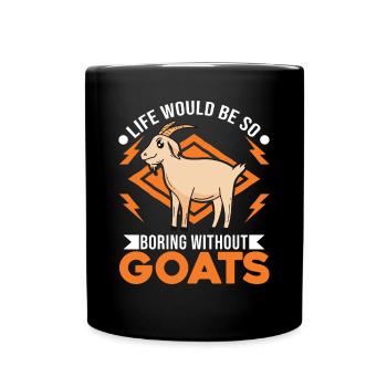 Ziegen Geschenk Ziegenwirt Ziege - Tasse einfarbig - Schwarz - Vorne