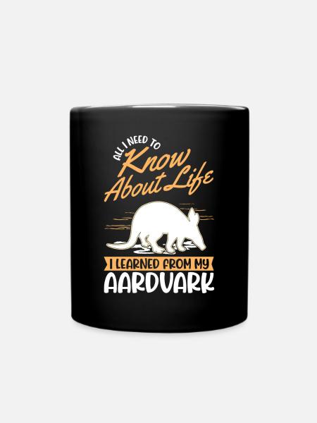 Erdferkel Geschenk Aardvark - Tasse einfarbig - Schwarz