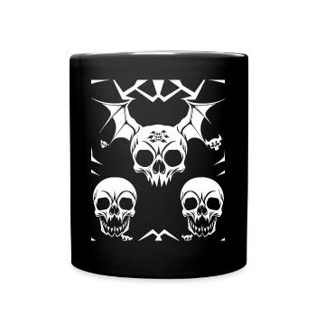Horror Skull Skull Art Skull Gothic Heavy Metal - Full Colour Mug - black - Front