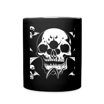 Horror Skull Skull Art Skull Gothic Heavy Metal - Full Colour Mug - black - Front