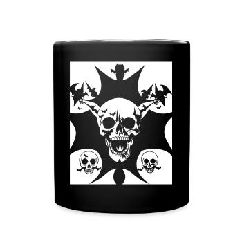 Horror Skull Skull Art Skull Gothic Heavy Metal - Full Colour Mug - black - Front