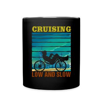 Fahrrad Biker Radfahren Liegerad Radfahrer Pedal - Tasse einfarbig - Schwarz - Vorne