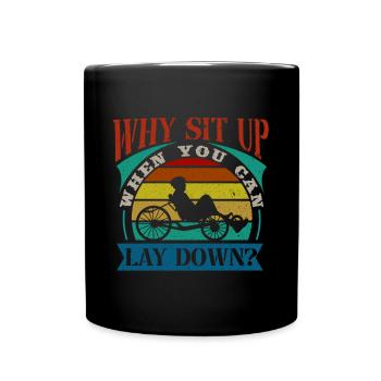 Bicycle Biker Cycling Recumbent Cyclist Pedal - Full Colour Mug - black - Front