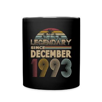 30. Geburtstag Jahrgang Dezember 1993 Legendary - Tasse einfarbig - Schwarz - Vorne