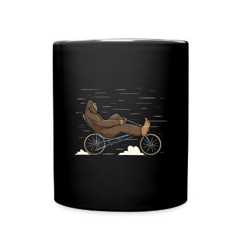 Bigfoot Liegerad Radfahrer Pedal Radfahren - Tasse einfarbig - Schwarz - Vorne