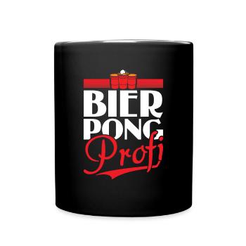 Bier Pong Profi - Bierpong Saufen Bier Pong - Tasse einfarbig - Schwarz - Vorne