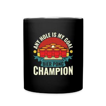 N’importe quel trou est mon objectif - Bierpong Saufen Bier Pong - Mug uni - noir - Devant