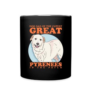 Chien de montagne pyrénéen Papa Chien Chien Propriétaire Cadeau - Mug uni - noir - Devant