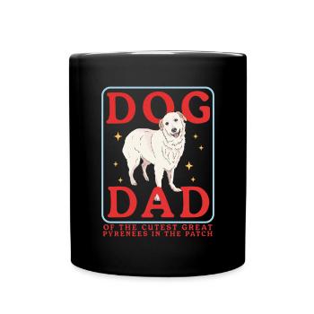 Chien de montagne des Pyrénées Papa Chiens Chien Propriétaire Cadeau - Mug uni - noir - Devant