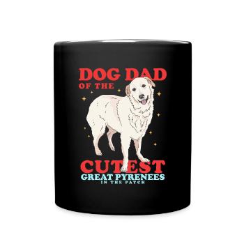 Papa chien de montagne des Pyrénées | Cadeau du propriétaire de chien - Mug uni - noir - Devant