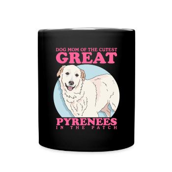 Chien de montagne des Pyrénées Maman Chien Propriétaire Cadeau - Mug uni - noir - Devant