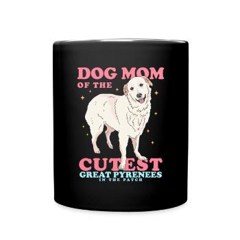 Chien de montagne des Pyrénées Maman Chien Propriétaire Cadeau - Mug uni - noir - Devant