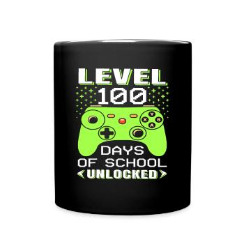 Video Gamer Student 100th Day Teacher 100 Days of - Full Colour Mug - black - Front