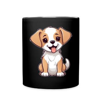 Süßer kleiner Hund Welpe Kind Baby Geschenk Hunde - Tasse einfarbig - Schwarz - Vorne