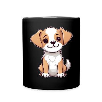 Süßer kleiner Hund Welpe Kind Baby Geschenk Hunde - Tasse einfarbig - Schwarz - Vorne