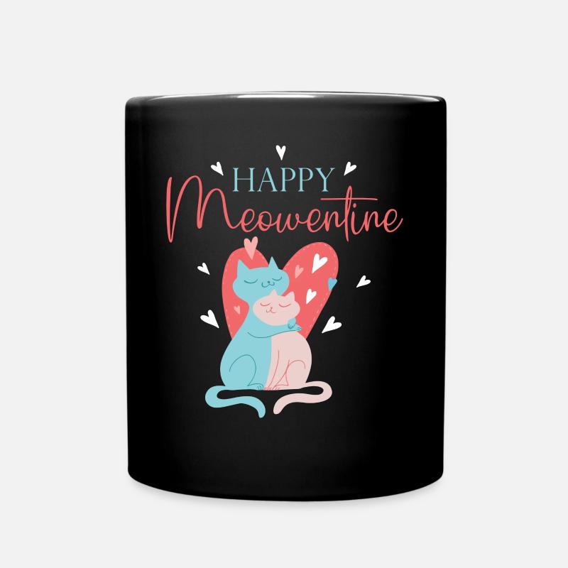 Joyeuse Chat Meowentine de la Saint-Valentin - Mug uni - noir