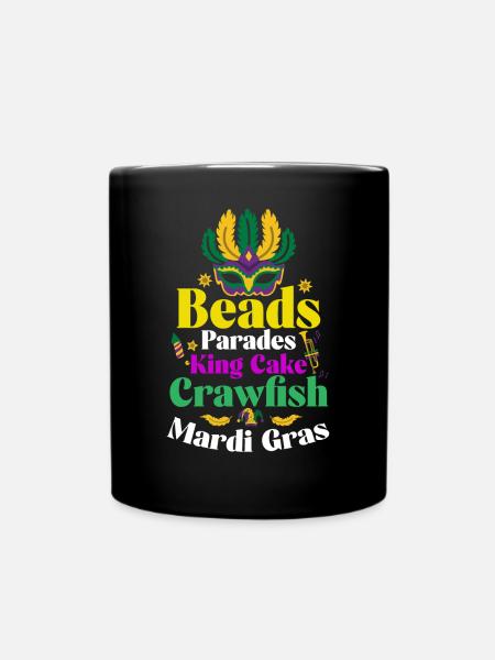 Perlen-Paraden Kingcake Mardi Gras - Tasse einfarbig - Schwarz