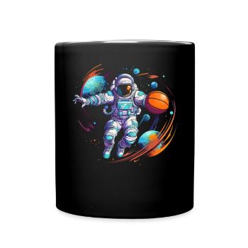 Astronaut Basketball Outerspace Basketball Player - Full Colour Mug - black - Front