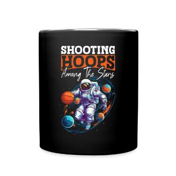 Astronaut Basketball Outerspace Basketball Player - Full Colour Mug - black - Front