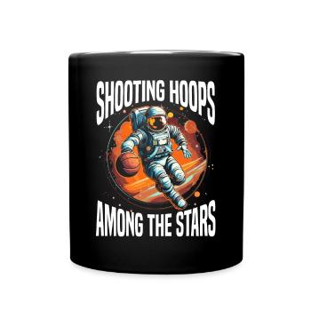 Astronaut Basketball Outerspace Basketballspieler - Tasse einfarbig - Schwarz - Vorne