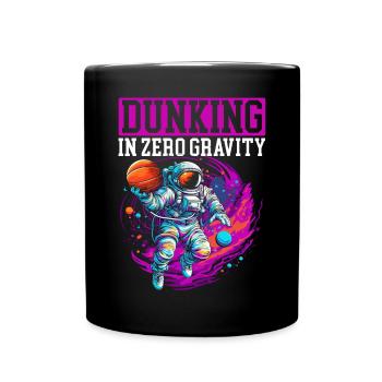 Astronaut Basketball Outerspace Basketball Player - Full Colour Mug - black - Front