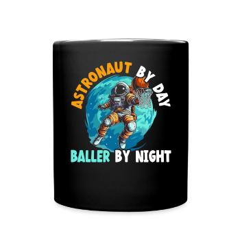 Astronaut Basketball Outerspace Basketball Player - Full Colour Mug - black - Front