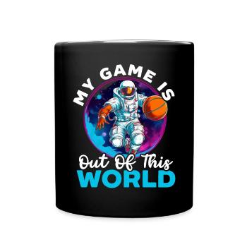 Astronaut Basketball Outerspace Basketball Player - Full Colour Mug - black - Front