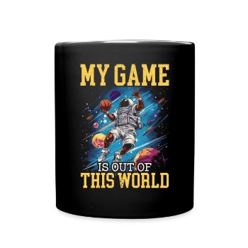Astronaut Basketball Outerspace Basketball Player - Full Colour Mug - black - Front