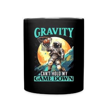 Astronaut Basketball Outerspace Basketball Player - Full Colour Mug - black - Front
