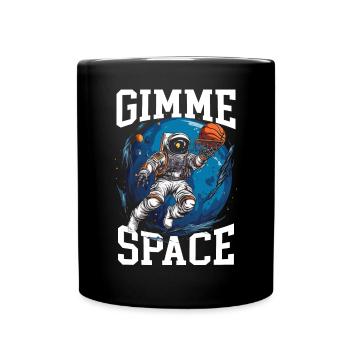 Astronaut Basketball Outerspace Basketball Player - Full Colour Mug - black - Front