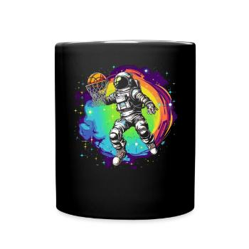 Astronaut Basketball Outerspace Basketball Player - Full Colour Mug - black - Front