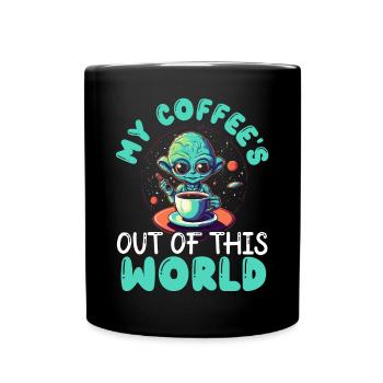 Außerirdischer Kaffeeliebhaber Koffein UFO Außerirdisch - Tasse einfarbig - Schwarz - Vorne