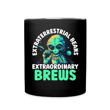 Alien Coffee Lover Caféine UFO Extraterrestre - Mug uni - noir - Devant